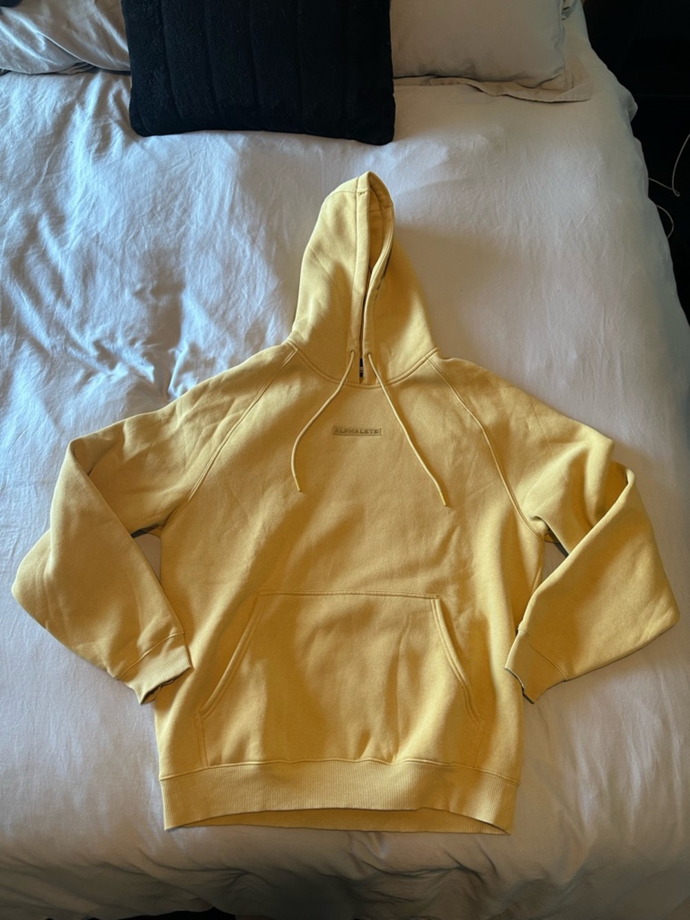 Mens Alphalete Union Pullover Hoodie Sweatshirt - Yellow Gold Size Large